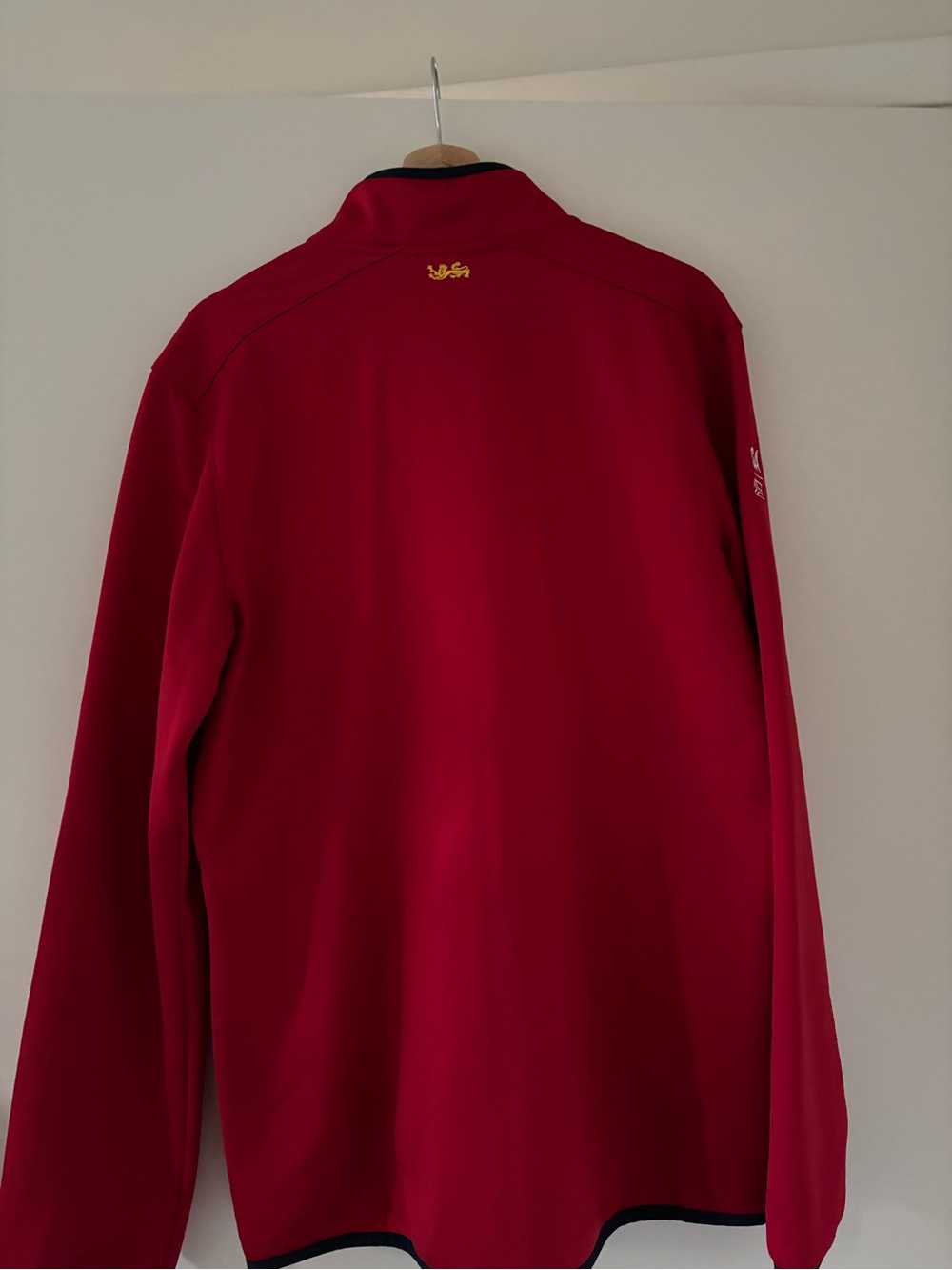 Men's Red Quarter-Zip Rugby Pullover - Picture 4 of 4